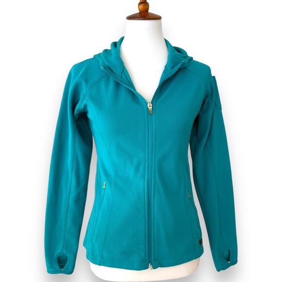 The Black Dog Teal Blue Full Zip Pique Hoodie Size Small - Picture 1 of 9